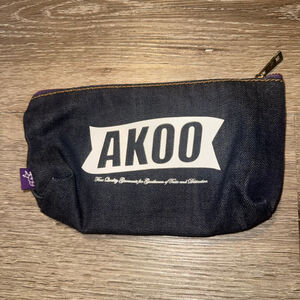 AKOO Blue Denim Purple Zipper Bag One Size